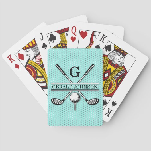 Minimalistisch ontwerp van het douanegolf Monogram Pokerkaarten (Achterkant)