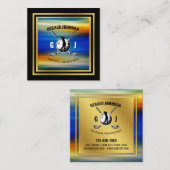 Minimalistisch ontwerp van het douanegolf Monogram Vierkante Visitekaartje (Voorkant / Achterkant)