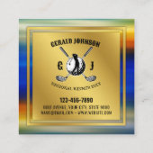 Minimalistisch ontwerp van het douanegolf Monogram Vierkante Visitekaartje (Achterkant)