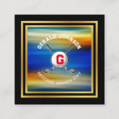 Minimalistisch ontwerp van het douanegolf Monogram Vierkante Visitekaartje (Voorkant)