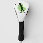 Minimalistisch ontwerp van het golfersilhouet golfheadcover (Voorkant)