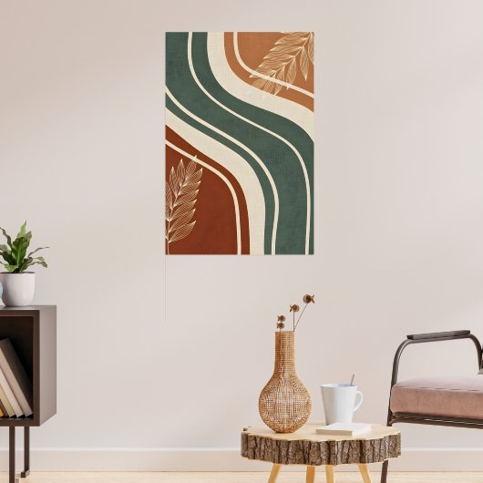 Minimalistisch ontwerp van natuurlijke vorm poster (Woonkamer 3)