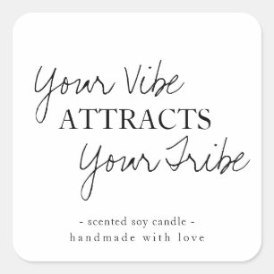 Minimalistisch ontwerp van productlabel voor kaars vierkante sticker