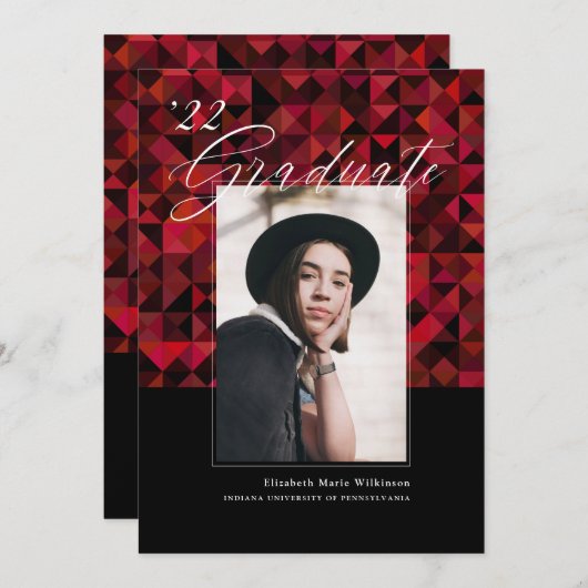 Minimalistisch ontwerp voor afstuderen-AANKONDIGIN (Voorkant / Achterkant)