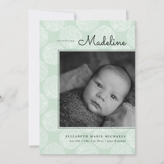 Minimalistisch ontwerp voor baby ANNOUNCEMENT (Voorkant)