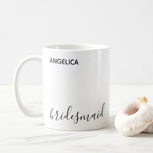 Minimalistisch ontwerp voor bruidsmeisje cadeau me koffiemok (Met donut)