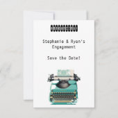  minimalistisch ontwerp voor schrijfmachines save the date (Voorkant)