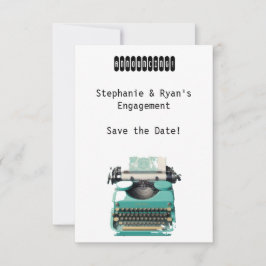 minimalistisch ontwerp voor schrijfmachines save the date