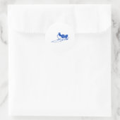 Minimalistisch ontwerp voor surfers. Mudskipper is Ronde Sticker (Tas)