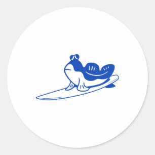 Minimalistisch ontwerp voor surfers. Mudskipper is Ronde Sticker