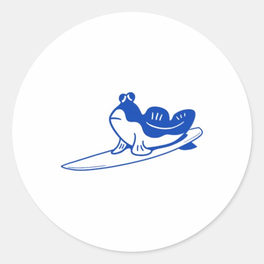Minimalistisch ontwerp voor surfers. Mudskipper is Ronde Sticker (Voorkant)