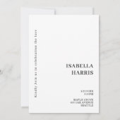 Minimalistisch ontwerp voor viering van het leven kaart (Achterkant)