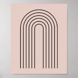 Minimalistisch ontwerp voor zwarte boog poster