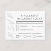 Minimalistisch ontwerp witte RSVP kaart (Voorkant)