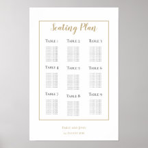 Minimalistisch ontwerp zitplaatsen met gouden rand