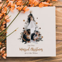 Minimalistisch Onze eerste getrouwde kerst drie fo