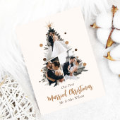 Minimalistisch Onze eerste getrouwde kerst drie fo Kaart