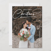 Minimalistisch Onze eerste kerst als Mr & Mrs Foto Feestdagenkaart (Voorkant)