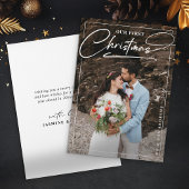 Minimalistisch Onze eerste kerst als Mr & Mrs Foto Feestdagenkaart