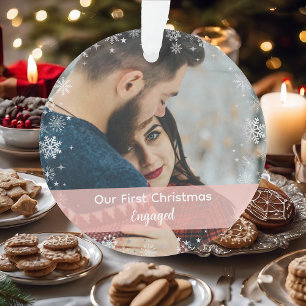 Minimalistisch onze eerste kerst met 2 foto's ornament