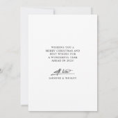 Minimalistisch onze eerste kerst Pas getrouwd foto Feestdagenkaart (Achterkant)