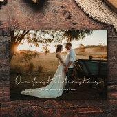 Minimalistisch onze eerste kerstfoto briefkaart