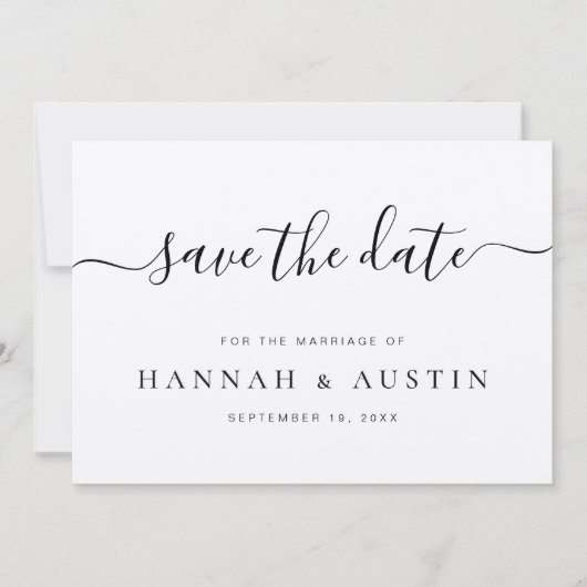 Minimalistisch ooghoudenhuwelijk save the date (Voorkant)