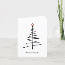 Minimalistisch oogmerk van eenvoudige boom, pretke feestdagen kaart