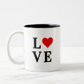 Minimalistisch oogmerk voor liefhebbers tweekleurige koffiemok (Links)