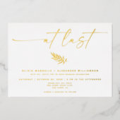 Minimalistisch op laatste bruiloft foto echt folie uitnodiging (Voorkant)