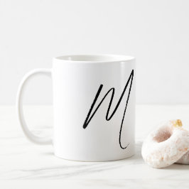 Minimalistisch op maat gemaakt schriftmonogram koffiemok
