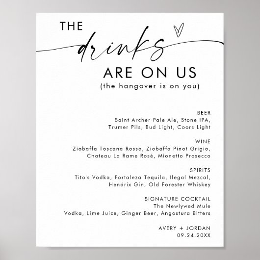 Minimalistisch open balkteken voor bruiloft | Mode Poster (Voorkant)