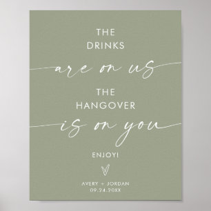Minimalistisch open balkteken voor bruiloft Mode Poster