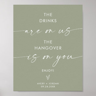 Minimalistisch open balkteken voor bruiloft | Mode Poster