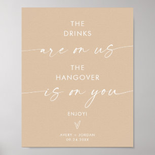 Minimalistisch open balkteken voor bruiloft   Mode Poster