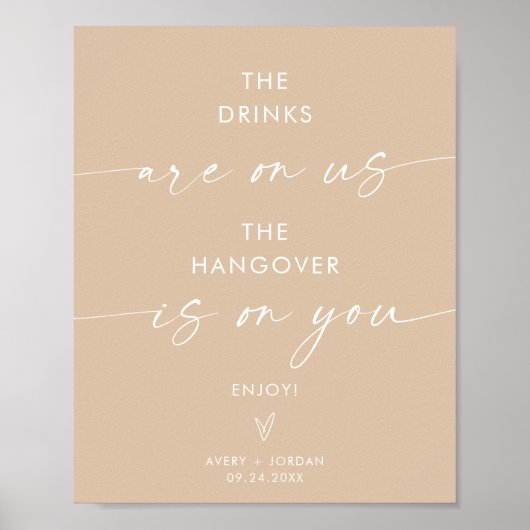 Minimalistisch open balkteken voor bruiloft | Mode Poster (Voorkant)