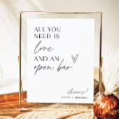 Minimalistisch open barteken | Moderne bruiloft ba Poster