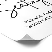 Minimalistisch open zitbord, zoek je stoel poster (Hoek)