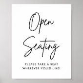 Minimalistisch open zitbord, zoek je stoel poster (Voorkant)