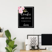 Minimalistisch openbordeken voor zwarte bruiloft poster (Thuiskantoor)