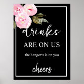 Minimalistisch openbordeken voor zwarte bruiloft poster (Voorkant)