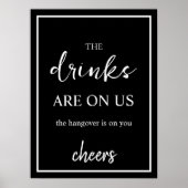 Minimalistisch openbordeken voor zwarte bruiloft poster (Voorkant)