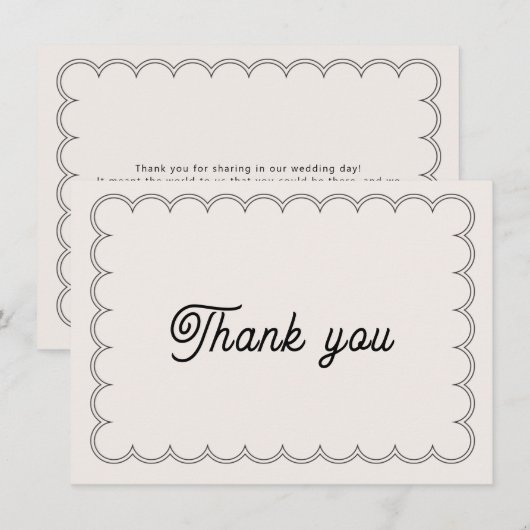 Minimalistisch opgeblazen rand Hartelijk dank Bedankkaart (Voorkant / Achterkant)