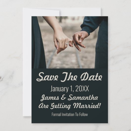 Minimalistisch ophangen foto opslaan datum save the date (Voorkant)