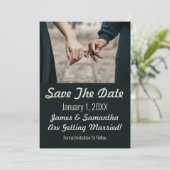 Minimalistisch ophangen foto opslaan datum save the date (Staand voorkant)