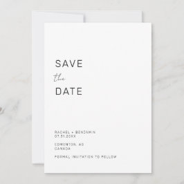 Minimalistisch opslaan van de datum Eenvoudige leg Save The Date