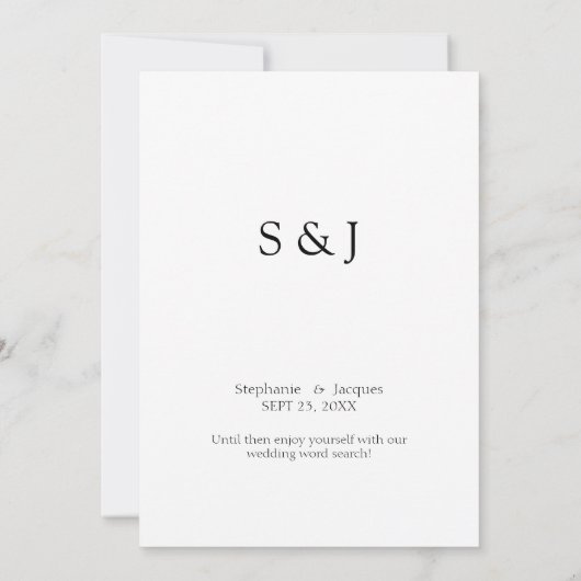 Minimalistisch opslaan van de datum Word Search -  Kaart