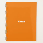Minimalistisch oranje aangepaste tekst jaar monogr planner (Voorkant)