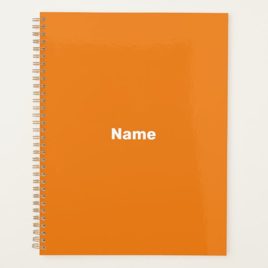 Minimalistisch oranje aangepaste tekst jaar monogr planner (Voorkant)