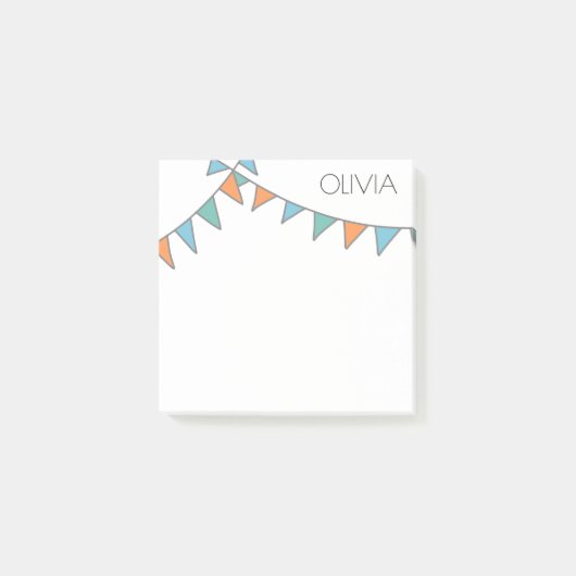 Minimalistisch Oranje Blauw Groen Garland Voeg jou Post-it® Notes (Voorkant)